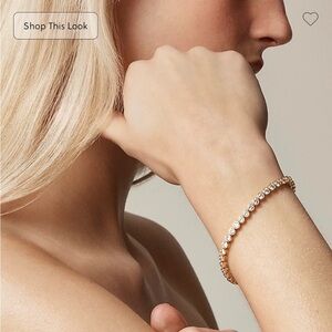 NWT J. Crew Round cubic zirconia bezel-set tennis bracelet - silver